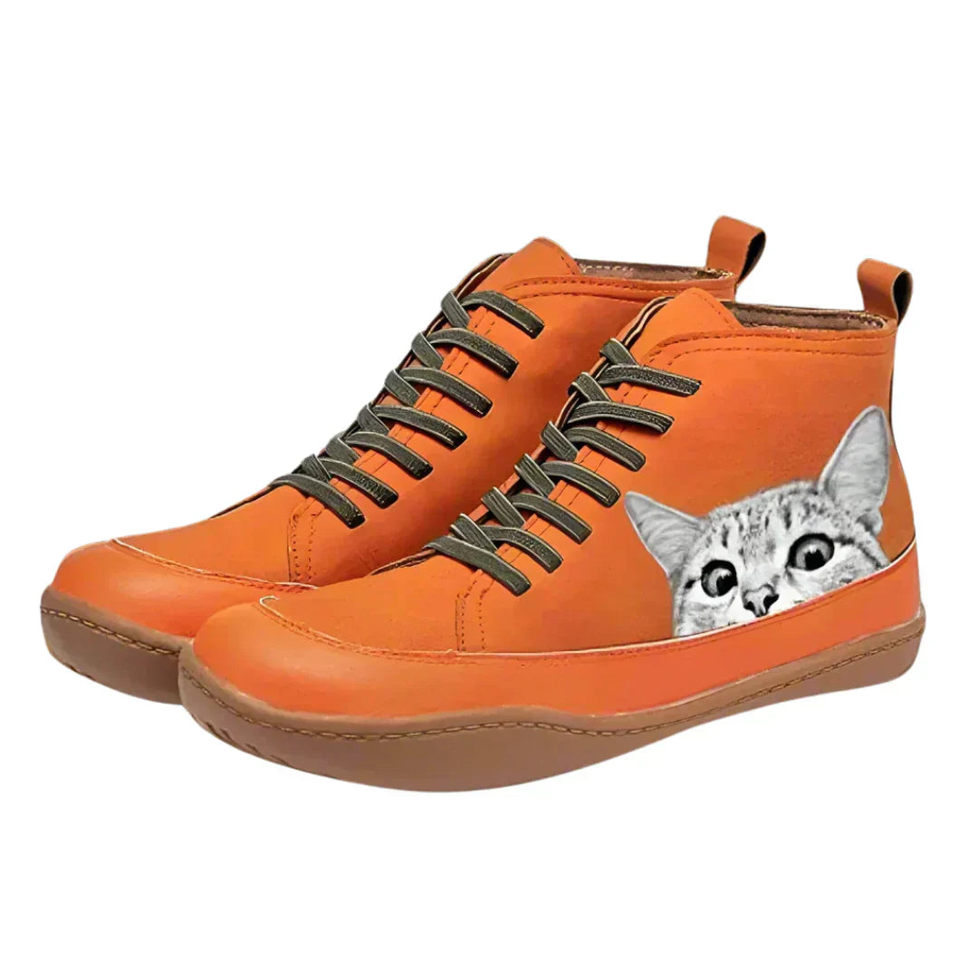 Lucien Paris - Bottines en cuir pour passionnés de chats