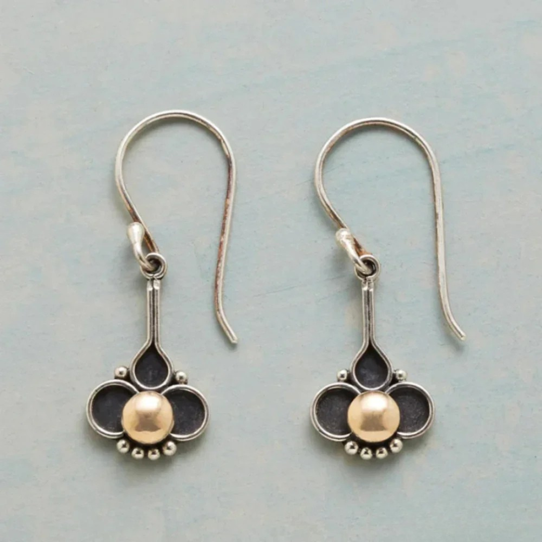 Boucles d'Oreilles en Argent avec Perles et Trèfle Boho