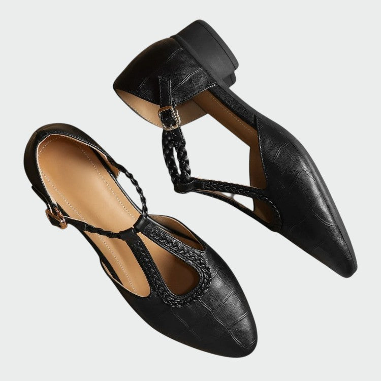 Olivia - Chaussures Mary Jane T-Bar à Talon Pointu