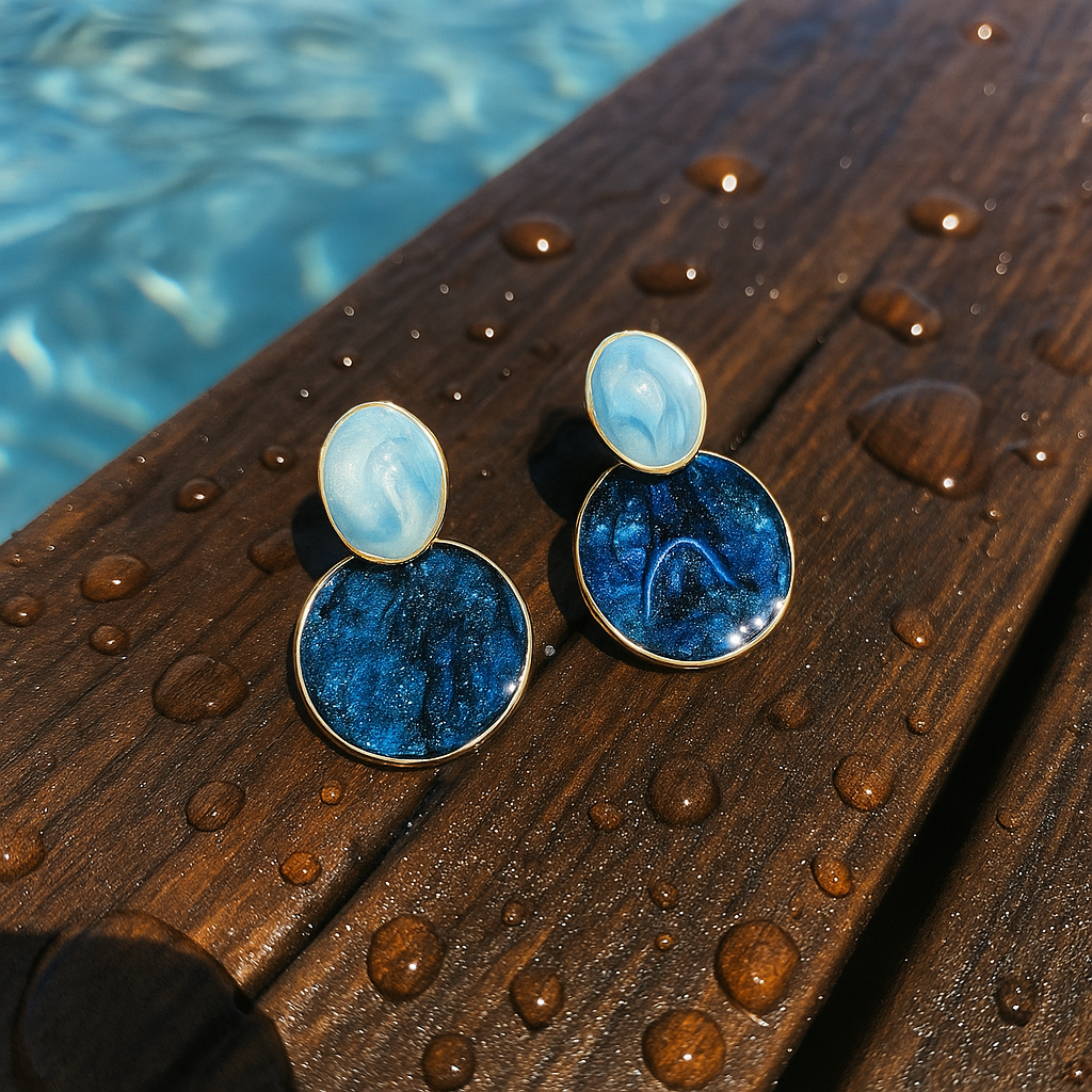 Eliara - Boucles d'oreilles ciel et fond marin
