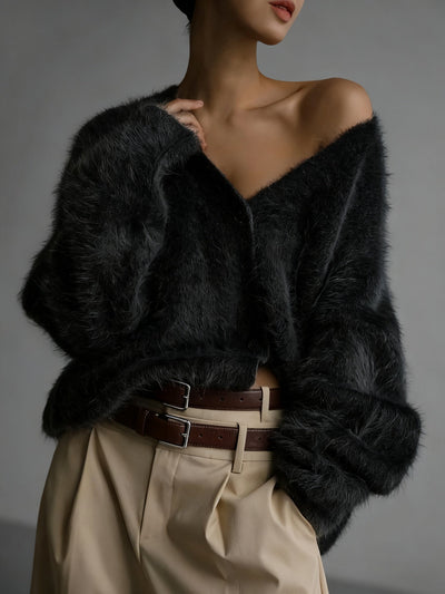 AUREANE - CARDIGAN COL ROND LUXUEUX