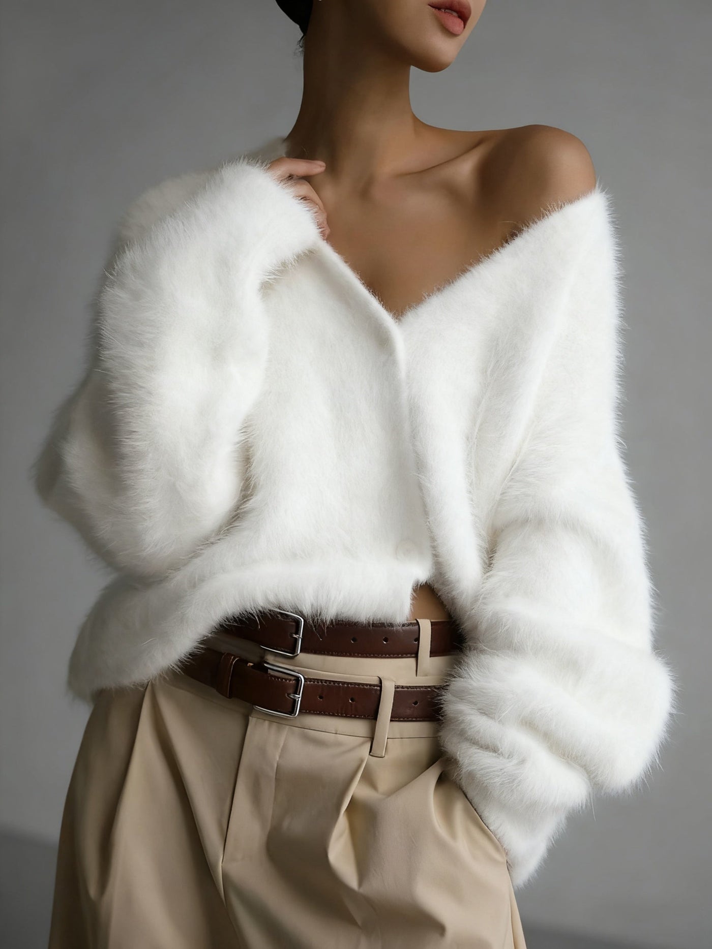 AUREANE - CARDIGAN COL ROND LUXUEUX