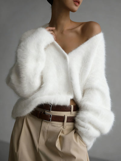 AUREANE - CARDIGAN COL ROND LUXUEUX