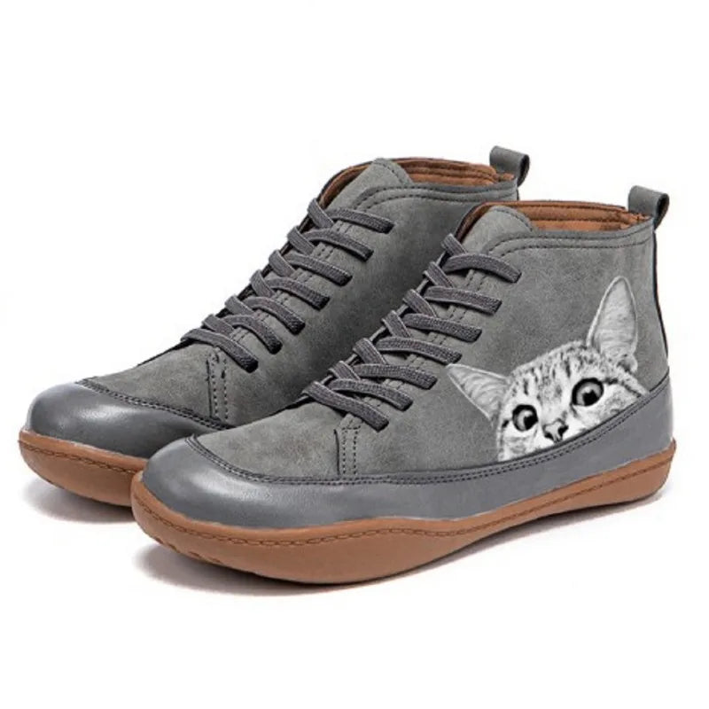 Lucien Paris - Bottines en cuir pour passionnés de chats