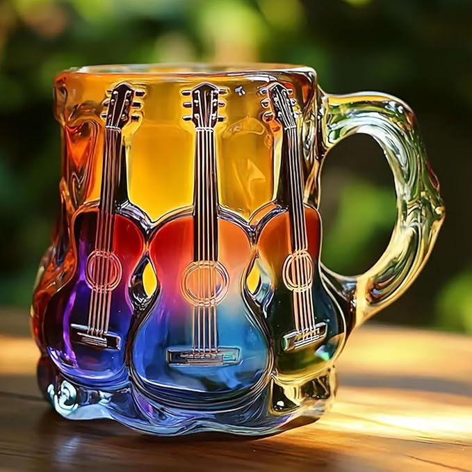 TASSE ARTISANAL AVEC MOTIFS DE GUITARE EN 3D