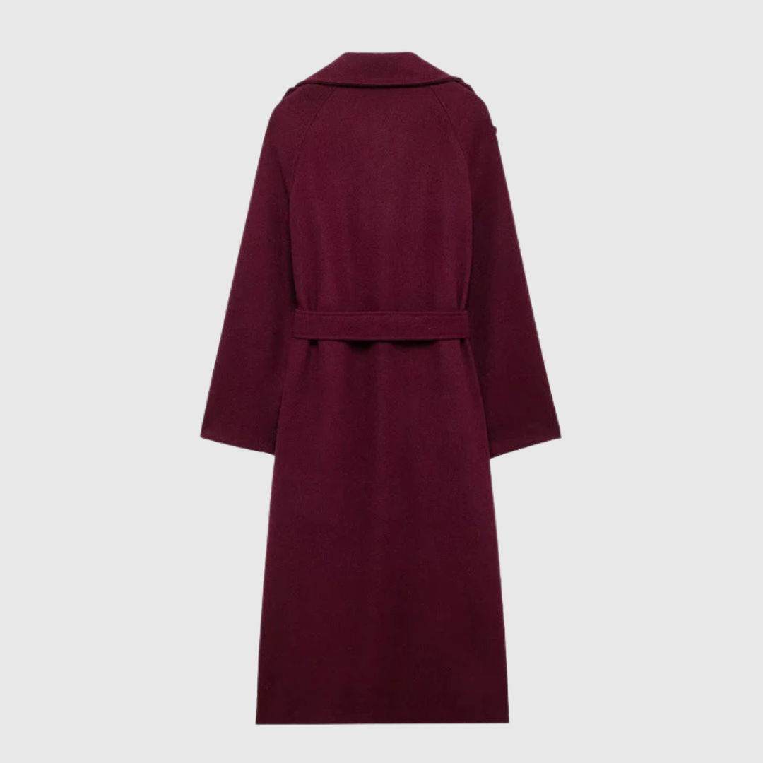 MERONE – MANTEAU CLASSIQUE ÉLÉGANT ROUGE BORDEAU