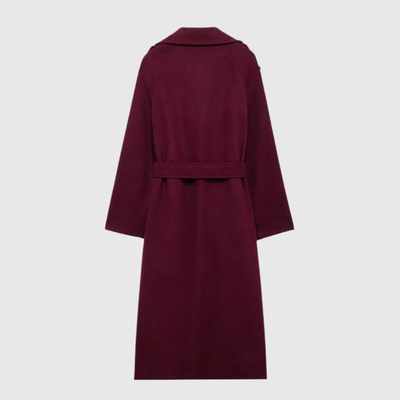 MERONE – MANTEAU CLASSIQUE ÉLÉGANT ROUGE BORDEAU