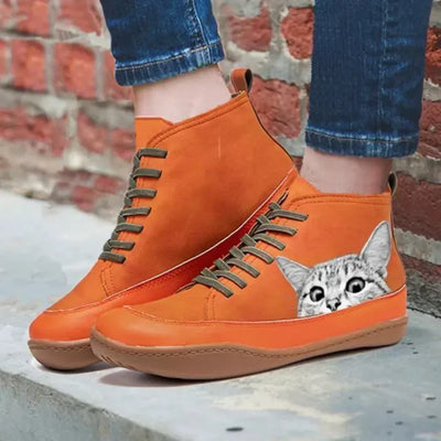 Lucien Paris - Bottines en cuir pour passionnés de chats