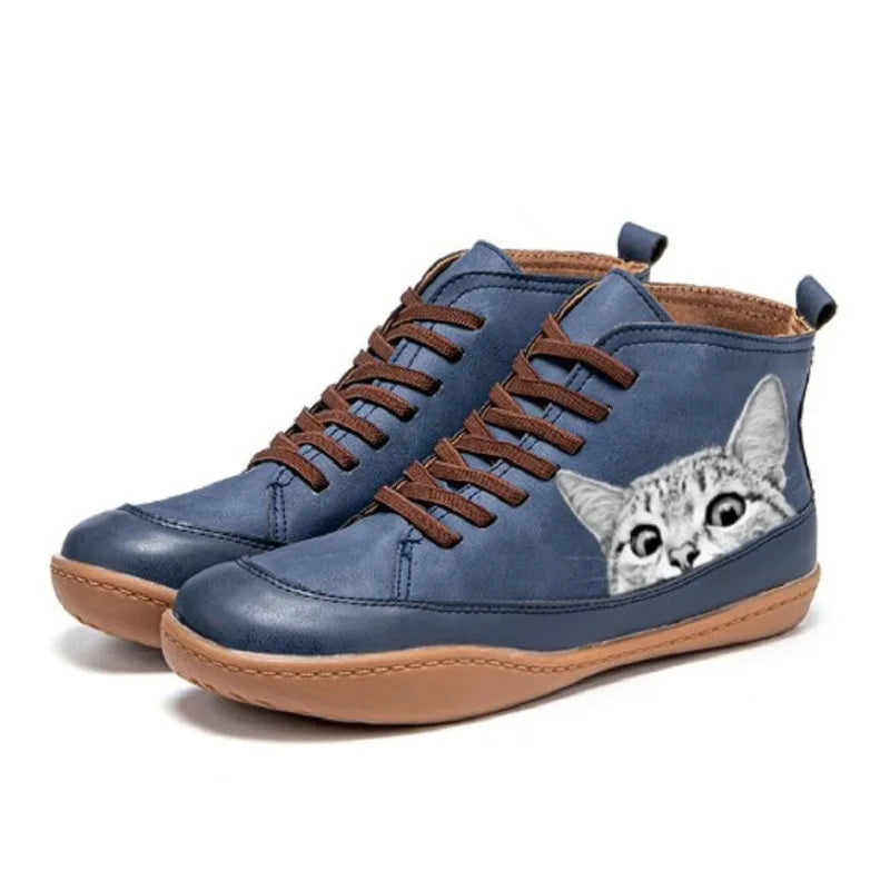 Lucien Paris - Bottines en cuir pour passionnés de chats