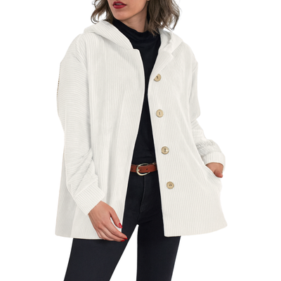 VILLIERS - VESTE À CAPUCHE EN VELOURS DÉCONTRACTÉE POUR L'AUTOMNE