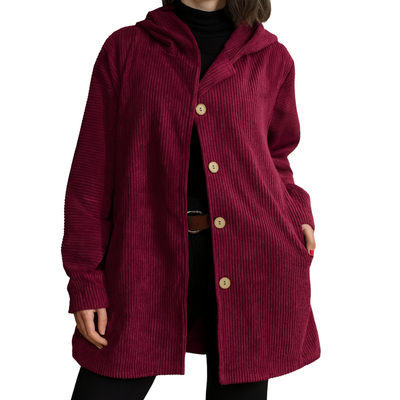 VILLIERS - VESTE À CAPUCHE EN VELOURS DÉCONTRACTÉE POUR L'AUTOMNE