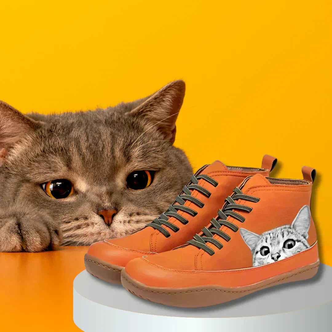 Lucien Paris - Bottines en cuir pour passionnés de chats