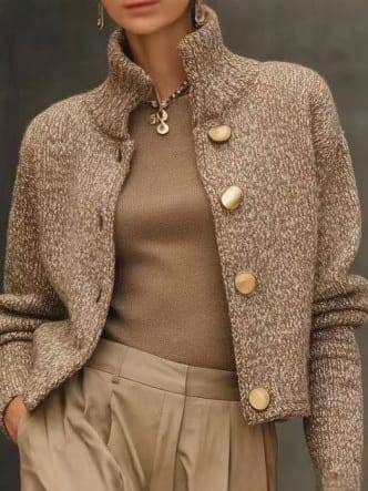 MARA - CARDIGAN COURT A COL MONTANT ET BOUTONS