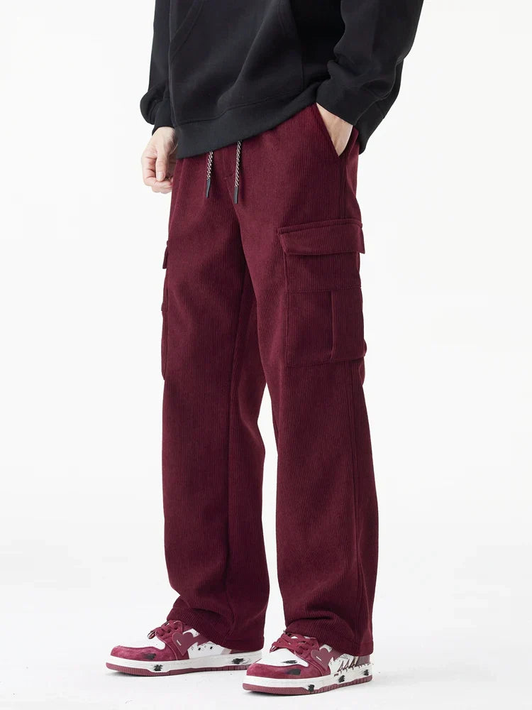 PANTALON EN VELOURS CÔTELÉ DOUBLÉ POLAIRE