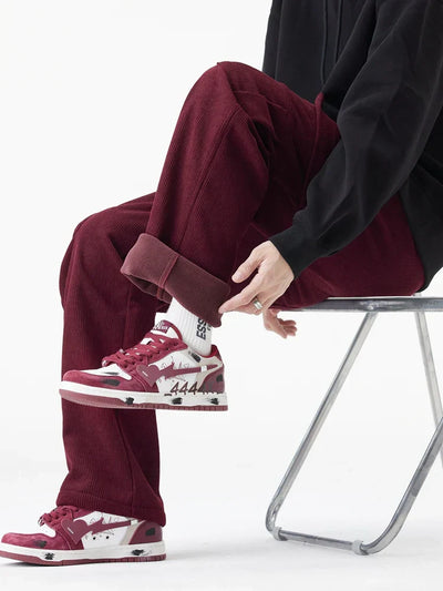 PANTALON EN VELOURS CÔTELÉ DOUBLÉ POLAIRE