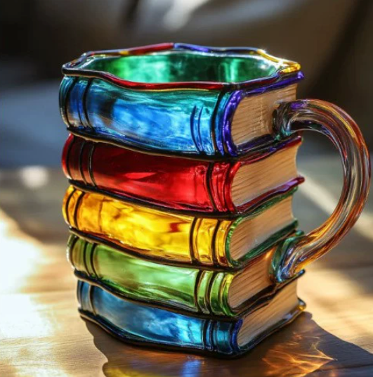 TASSE À LIVRE COLORÉE FAITE À LA MAIN
