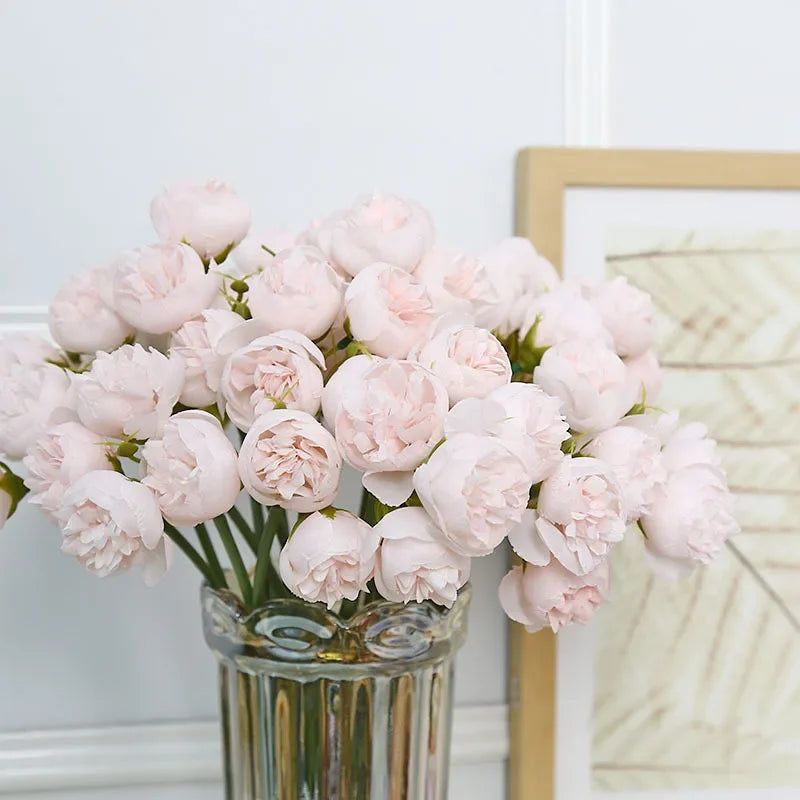 Bouquet de pivoines en soie