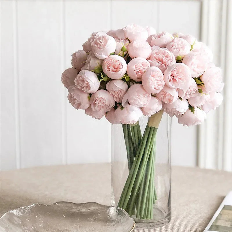 Bouquet de pivoines en soie