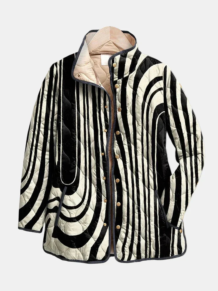 SORAYA - VESTE MATELASSÉE DÉCONTRACTÉE AVEC DESIGN GÉOMÉTRIQUE ABSTRAIT