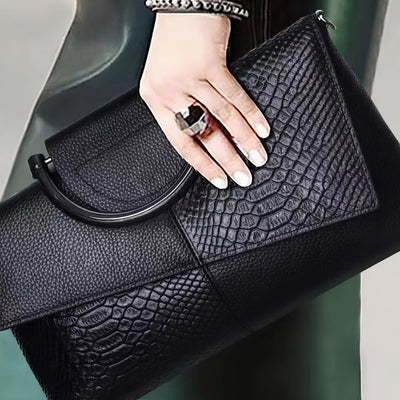 CELESTE - SAC DE LUXE À MOTIF CROCODILE