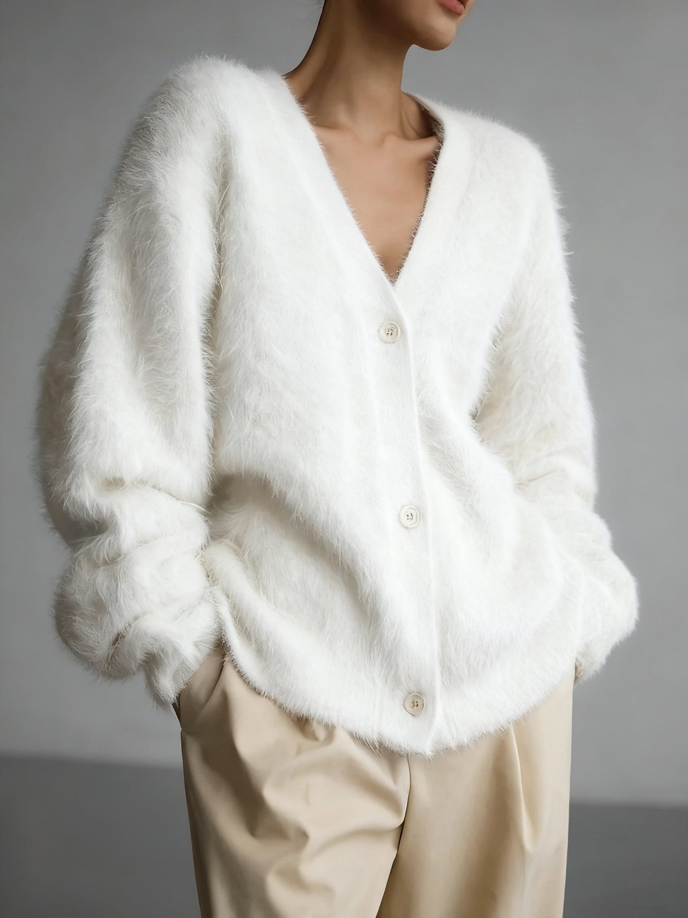 AUREANE - CARDIGAN COL ROND LUXUEUX