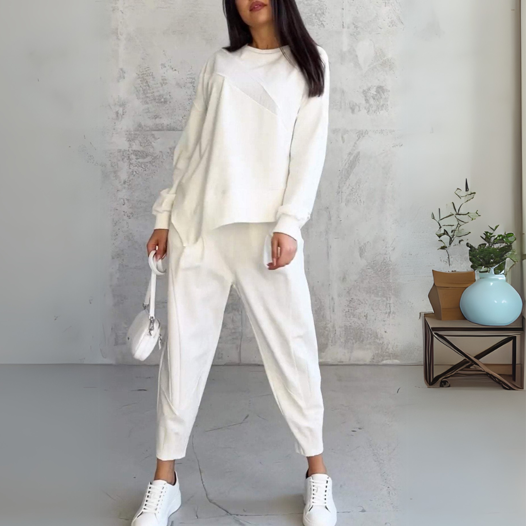 Floriana - Ensemble de deux pièces avec décolleté rond et manches longues